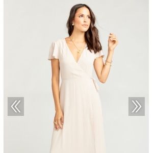 Noelle Wrap Dress in Show me the ring crisp